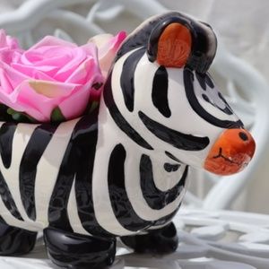 Adorable Zebra Planter, Candy Dish or Miscellaneous Holder